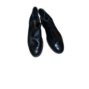Crevo Black Leather and Suede Ankle Boots Size 9